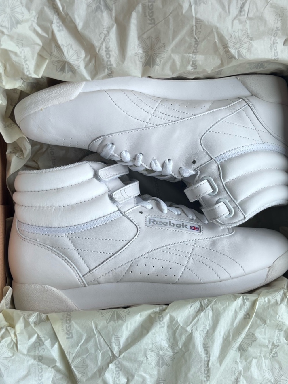 Reebok White High-Top Leather Sneakers
